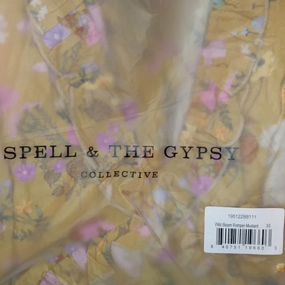 Wild Bloom Romper Play Suit Mustard Spell Designs XS saffron yellow - Picture 14 of 16
